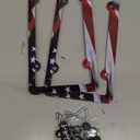 LIN KANG American Flag License Plate Frame Holder - 2 Pack Patriotic Universal Aluminum Matte Stripe US Flag Gloss Car Plate Frame Covers with 4 Holes and Screws Fasteners Caps