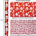 Yarcony Reversible Christmas Wrapping Paper Roll,Red Wrapping Paper, Metallic Foil Red Santa, HOHO Pattern Holiday Gift Wrap Paper for Christmas, Party, Celebration, New Year (17 Inch X 33 Feet)