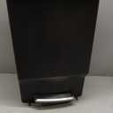 simplehuman 50 Liter / 13 Gallon Semi-Round Kitchen Step Trash Can with Secure Slide Lock, Black Plastic
