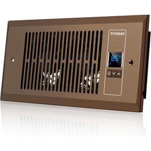 VIVOSUN Quiet Register Booster Fan 410, Smart Register Vent with Intelligent Thermostat Control, Cooling Heating AC Vent Booster Fan, Brown