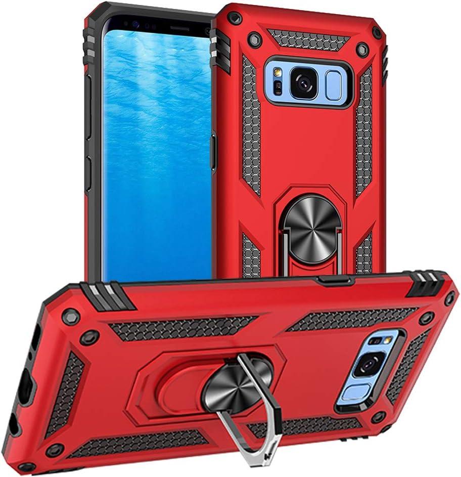 Samsung Galaxy S8 Case, Samsung S8 Phone Case, Military Grade Protective Cases with Ring for Samsung Galaxy S8 (Red)