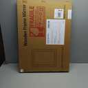 Wall Mirror with Rustic Wood Frame, 28"x20" Solid Wood Vanity Mirror for Bathroom, Bedroom, or Entryway, Vertical or Horizontal Mount