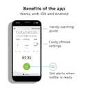 Baby Brezza Smart Baby Bottle Warmer, Breastmilk Warmer Defroster Free App - Different Temperatures for Breastmilk Formula Universal Fit for All Bottles Milk Bags Calentador de Biberones