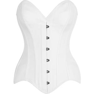 Daisy corsets womens Daisy Corsets Top Drawer White Cotton Steel Boned Overbust Corset (Small)