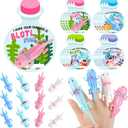 28 Sets Axolotl Party Favors Bulk for Kids Rubber Axolotl Finger Slingshot Toy with Cards Summer Birthday Party Supplies Student Gifts Game Prizes Stress Relief