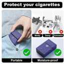 2 x Cigarette Case, Woven Pattern with Elastic Switch, Up to 20 Cigarettes for 85mm King Size (Blue)