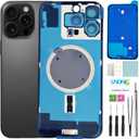 16 Pro Max Back Glass Replacement for iPhone 16 Pro Max Rear Back Cover Glass Waterproof and Camera Lens+Professional Repair Tool Kit (Black Titanium)