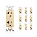 Decorator Wall Outlets, 20A 125V Standard Electrical Receptacle Outlet, 2 Pole 3 Wire, Non-Tamper Resistant, NEMA 5-20R, Self-Grounding Residential Grade, UL, Gold, 10 Pack