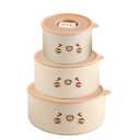 Ceramic Containers with Lids, 4, 5, 6 Inch Kawaii Ceramic Bowls with Lids Set, Microwave & Dishwasher Safe, For Soup, Salad, Rice, Cereal, Breakfast, Dinner, Serving, Oatmeal