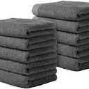 Yoofoss Luxury Washcloths Towel Set 10 Pack Baby Wash Cloth for Bathroom-Hotel-Spa-Kitchen Multi-Purpose Fingertip Towels and Face Cloths 10'' x 10'' - Dark Grey