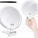 B Beauty Planet 30X Magnifying Mirror for Travel with Handle, Double-Sided 1X/30X Magnification Hand Mirror for Makeup,Travel Mirror for Desk 5 Inches