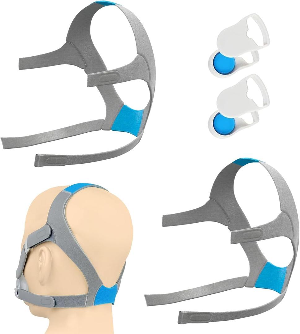 2-Pack Replacement CPAP Headgear for AirFit F20 & AirTouch F20, Compatible with F20 Full Face Mask, 4 Stronger Magnetic Clips & 2 Straps, Adjustable & Comfortable Headgear, L