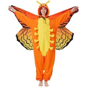 Caterpillar to Butterfly Onesie Pajamas for Adults, Transformative Onesie Pajamas for Halloween & Christmas (Small, Yellow)