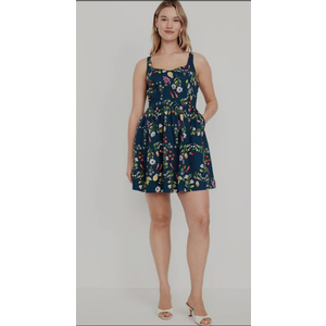 Aidonger Cami Mini Dress, Floral Dark Blue, Medium Aidonger Cami Mini Dress, Floral Dark Blue, Medium