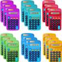 18 Pack Basic Calculators for Students, Pocket Calculator Bulk Classroom Mini Calculators Solar and Battery Dual Powered Handheld Calculator 8 Digit Display for Office School and Home (Colorful)