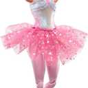 Barbie Dreamtopia Doll, Twinkle Lights Posable Ballerina with 5 Light-Up Shows, Sparkly Pink Tutu, Blonde Hair & Hair Accessory
