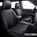 Tomatoman Tacoma Front Seat Covers Compatible with Toyota Tacoma 2005-2022 2023 2024 2025 2026 Trucks Access Crew Extended Double Cab TRD Sports SR V6 Heavy Duty Car Cushions(2 PCS Front/Black)