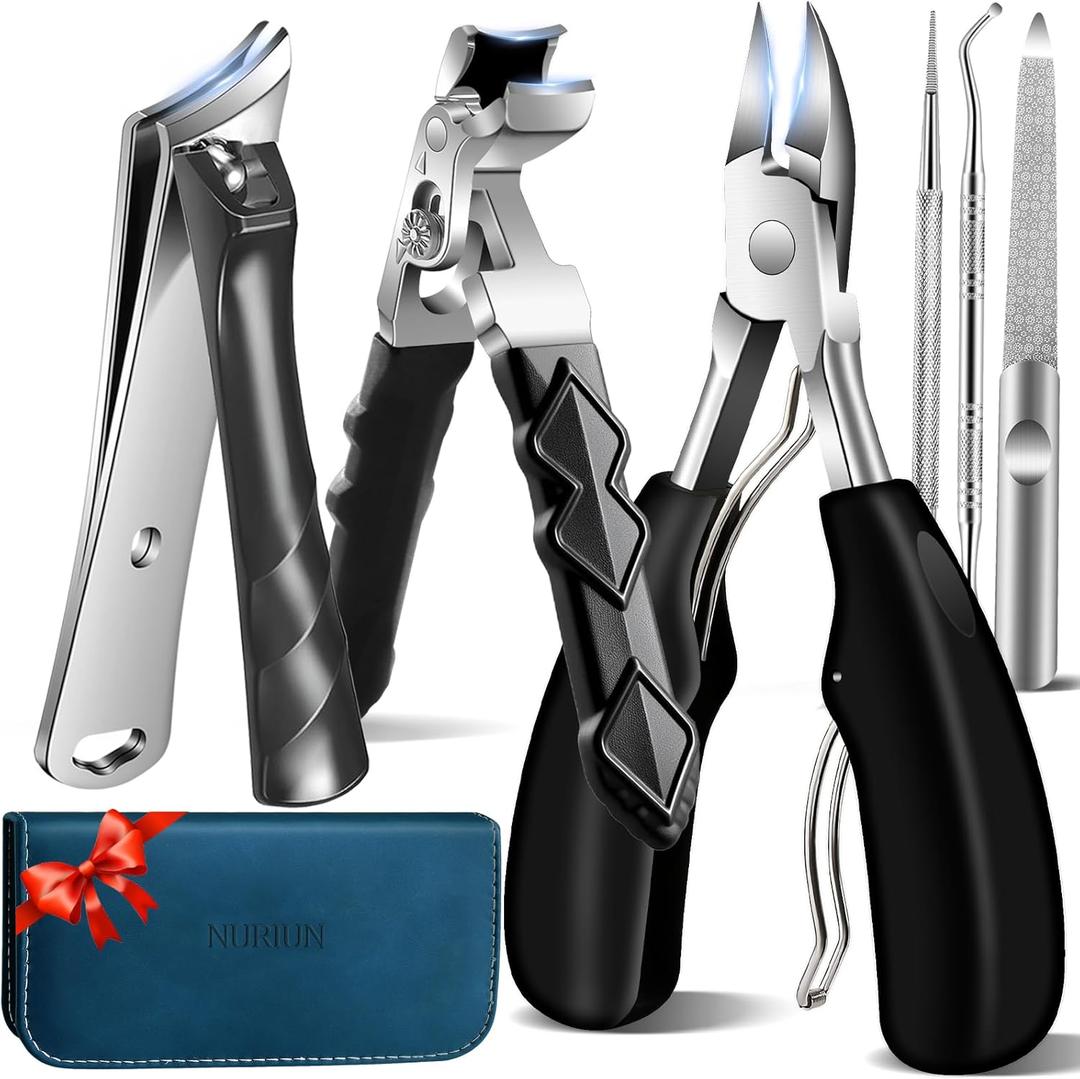 2026 Toenail Clippers for Seniors Thick Toenails, Angled Head Large Toe Nail Clippers for Thick Nails for Men, Heavy Duty Ingrown Toenail Clippers, Long Handle Slanted Nail Clippers Wide Jaw