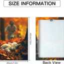 OTOSTAR Jesus and Lamb Canvas Wall Art Jesus Runs for the Lost Sheep In Autumn Forest Picture Wall Art Canvas Print Christian for Living Room Bedroom Church Home Decor - 12 x 16 Inch