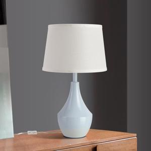 Blue Bedside Table Lamp, 19.3" Modern Table Lamp for Bedroom Nightstand, Cute Table Lamps for Living Room, Office Desk, End of Table