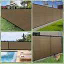 Privacy Fence Screen,with Gloves, 4X50FT Heavy Duty 220GSM 98% Blockage Privacy Screen Fence for Outdoor Wall Garden Yard Backyard (Brown)
