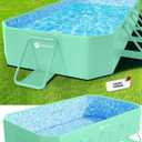 Foldable Pool, Large Non-Inflatable Swimming Pool for Adult Collapsible Pools Hard Plastic Shell, Oversized Thickened,Portable Folding Pools for Backyard 90"x50"x20"-Green