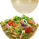 BESTVIP 150oz Glitter Gold Plastic Serving Bowls for Party, 4 Pack 11.6inch Large Disposable Chips Bowl for Salad, Snacks, Candy Dishes for Parties, Christmas, Weddings & Holidays, Events, Reusable
