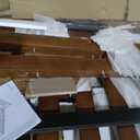 LINSY Wood Bed Frame, Queen Bed Frame Solid Wood Platform Frames with Headboard and Slat Bases, Wooden Bedframe No Box Spring Needed, Easy Assembly, Walnut