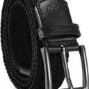 CHAOREN Mens Stretch Belt - 1 3/8" Elastic Braided Golf Belt for Men - Stretchy Web Fit Summer Casual Jeans