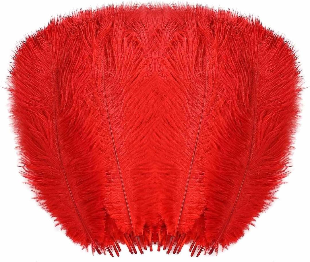Ostrich Feathers Bulk for Centerpieces for Wedding Birthday Gatsby Party, Decorative Plumes for Vase & Table & Christmas Tree Decor