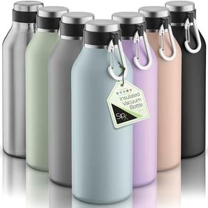 SipX™ Triple-Insulated Stainless Steel Water Bottle - 32oz. With Cover Lid, BPA-Free Reusable Insulated Water Bottle Keeps Cold For 24 Hours, (Blue)
