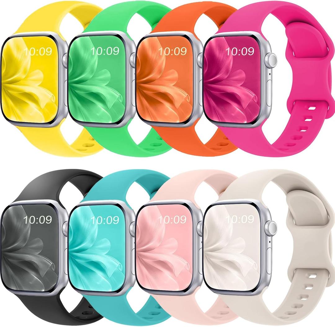 Bands Compatible with Apple Watch Band 38mm 40mm 41mm 42mm 44mm 45mm 49mm for Women Men,Silicone iWatch bands Replacement Strap Wristbands for iWatch Series 9 8 7 6 5 4 3 2 1 SE Ultra.