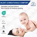 MEELUS Padded Queen Mattress Protector, Breathable Waterproof Mattress Pad Cover Fitted Deep Pocket 8"-21", Soft Noiseless Mattress Cover Washable Cooling for Home Hotel Bedroom, White