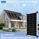 Solar Panel Kit 100W 12V Monocrystalline,Battery Maintainer +20A Solar Charge Controller +16.4Ft Extension Cable with Battery Clips O-Ring Terminal for RV Marine Boat Off Grid System