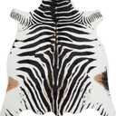 MustMat Zebra Rug for Living Room Decor(4.6ft x 6.6ft) - Faux Fur Animal Print Carpet in Black and White - Perfect for Bedroom, Office, or Nursery