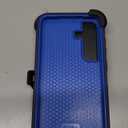 for Samsung Galaxy S25 Plus Case, with HD Tempered Glass Screen Protector, Heavy Duty Shockproof Drop Protective Rugged Tough Durable Phone Cover (with Belt Clip-Dark Blue)