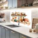 Kitchen Backsplash Wallpaper, Peel and Stick Backsplash Wallpaper Kitchen Shelf, 35.5 x 23.6 Inch Waterproof Removable Stove Wall Decor for Farmhouse Kitchen Decor
