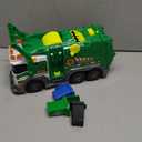 Large Garbage Truck Toy Set for Boys Ages 3 4 5 6 7 8, Kids Trash Truck with Sound, Light, Dumpster, Trash Bins and Learning Cards, Friction Powered Garbage Trucks Christmas Birthday Gifts for Toddler