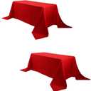 90 x 132 Inch Rectangular Polyester Tablecloth, Red Washable Table Cloth for 6 Foot Table - Perfect for Wedding, Party, Restaurant, Banquet Decoration (2 Pack)