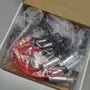 ENA Set of 8 Square Ignition Coil 8 Platinum Spark Plug and Red Wire Set Compatible with Chevrolet Chevy GMC Hummer Avalanche Savana 1500 2500 3500 Sierra H2 4.8L 5.3L 6.0L for UF271 748EE 41962