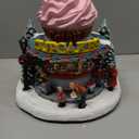 MOMENTS IN TIME Cupcake Shop Christmas Village LED Lighted Bakery Scene with Christmas Music Battery Operated Holiday Decoration for Tabletop Display Cupcake Shop with LED Lights and Music Pink