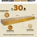 Floating Shelves 3 inch Thick for Wall Set of 2,Solid Pine Wood Wall Mount Shelf for Kitchen Living Room Bedroom Bathroom,8" D x 36" L x 3" H-Gold Oak