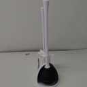 iDesign Una Plastic Toilet Bowl Brush and Plunger Combo Set for Bathroom Cleaning and Storage, White
