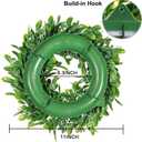 LSKYTOP 2 Pcs Boxwood Wreath with Artificial Wreath Green Leaves Door Wall Window Decoration,11Inch/PC
