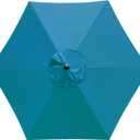 Sunnyglade 7.5ft Patio Umbrella Replacement Canopy Market Umbrella Top Outdoor Umbrella Canopy with 6 Ribs (Teal Blue)