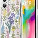 Spring Colorful Flower Phone Case for iPhone 16 Clear Magnetic Case 6.1", Compatible with Magsafe, Cute Floral Pattern Print Design Cover Shockproof Soft Silicone TPU Funda for Girl Women