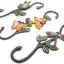 3PCS Cast Iron Plant S Hangers, Decorative S Hook Outdoor Heavy Duty Ceiling Decorative Flower Hanging Baskets Plant Extenders Garden Window S-Hooks for Hanging