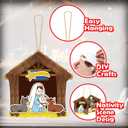Jenaai 24 Set Nativity Wooden Stick Ornament Craft Kit Make a Nativity Scene Hanging Ornament Religious Christmas Crafts for Christmas Tree Home Party Classroom Activities