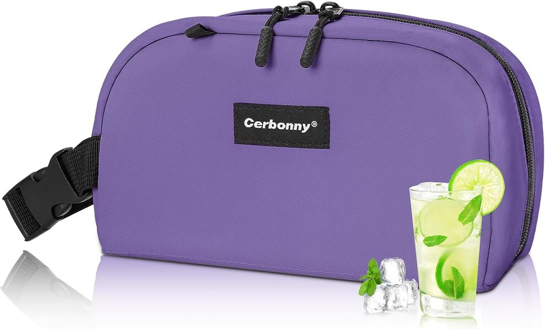 Cerbonny Small Cooler Bag Freezable Lunch Bag for Work School Travel, Leak-proof, Insulated, Suitable for 3+ (Purple)