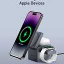 Anker 3-in-1 Cube Wireless Charger, MagSafe Charging Stand, 15W Foldable Fast Charging Station for iPhone 17/16/15, Apple Watch 1-8/Ultra, AirPods (Adapter Included, Non-Battery)